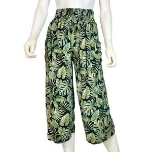 Tropical Leaf Print Women's Pants